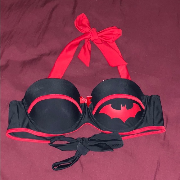 Hot Topic Other - NWOT Batman Red & Black Bikini Top